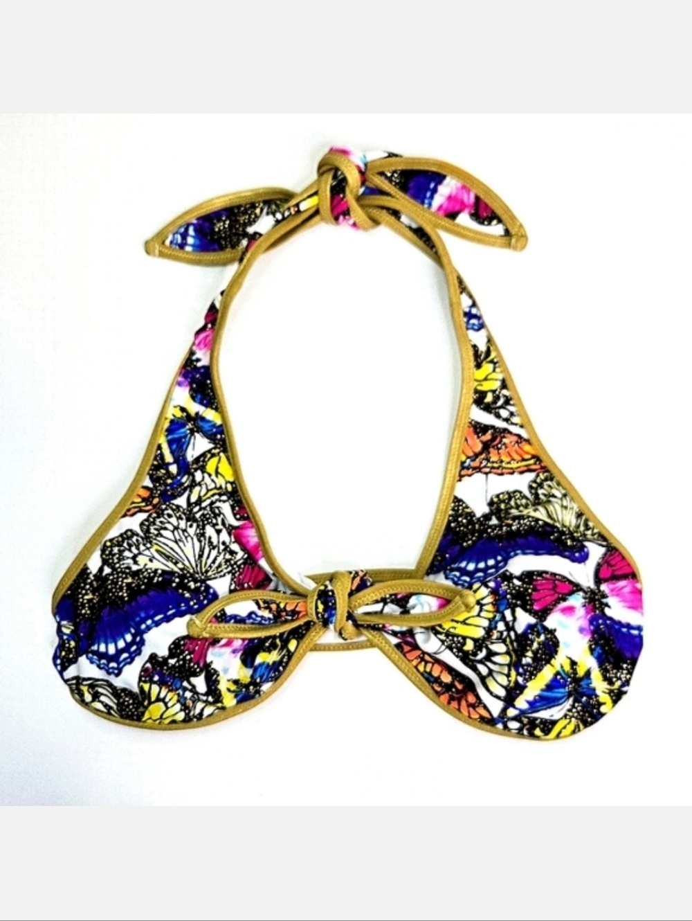 3/$15 🦋 g:21 Butterfly Print Halter Bikini Top, Size M ~ NWT